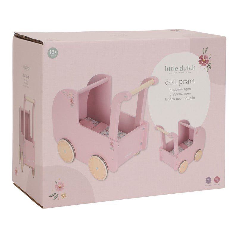 Carrito muñecas Madera Rosa Little Duch - Nanetes